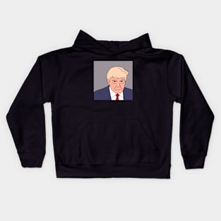 Trump Mugshot Cartoon Kids Hoodie